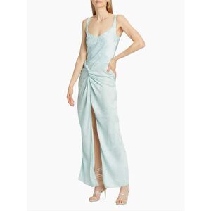 Alejandra Alonso Rojas Jacquard Twist Waist Cocktail Dress US 8 $1595